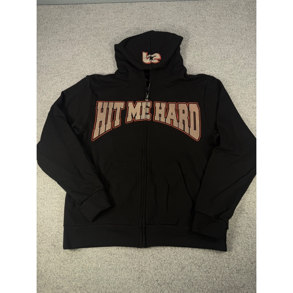 Billie Eilish Hit Me Hard and Soft Tour Zip Hoodie Black Organic Cotton Large